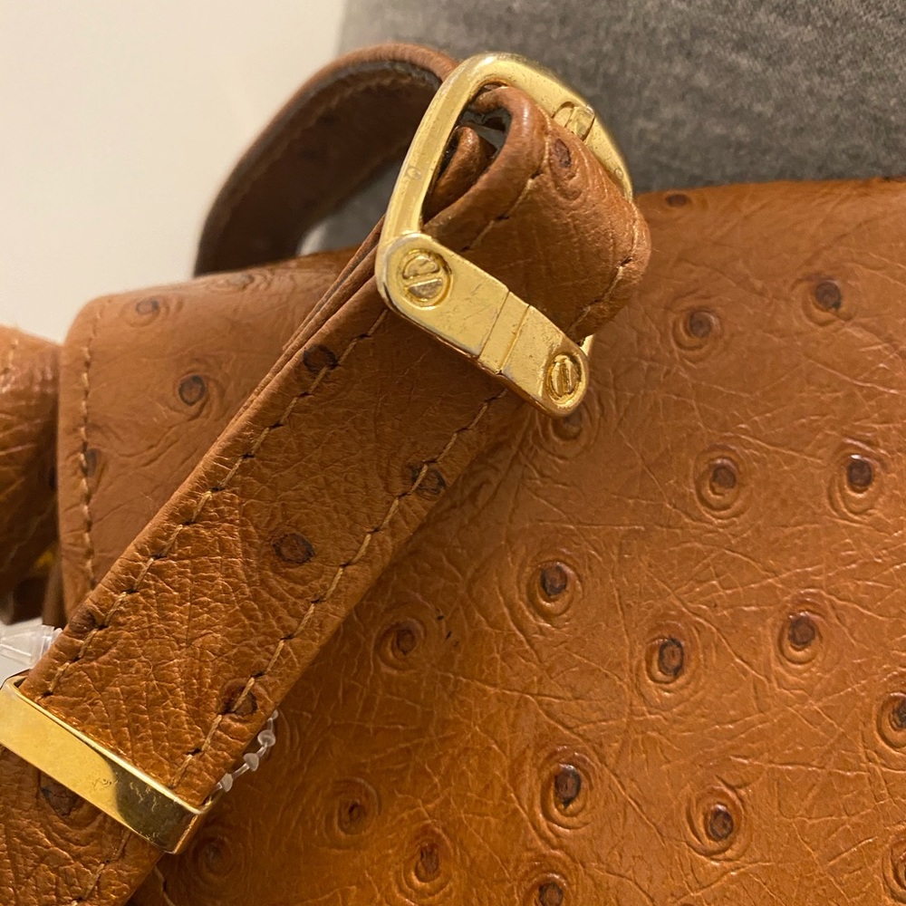 Ostrich Leather Crossbody Made In France Gem